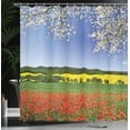 thumbnail image 3 of Ambesonne Colorful Shower Curtain, Poppy Field Landscape, 69"Wx70"L, Multicolor, 3 of 4