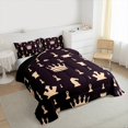 thumbnail image 3 of Feelyou Princess Crown Bedding Comforter Set for Teens, Cartoon Chess Print Twin Comforter Sets, King and Queen Reversible Bedding Set, Luxury Bedroom Decor, 2 Pieces, 3 of 8