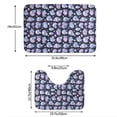 thumbnail image 3 of Honeii Blue Skull Flower Pattern Bathroom Anti-Skid Pad Bathroom Mat Vintage Seamless Pattern Not-Slip Toilet Rug Set, 3 of 6