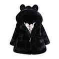 thumbnail image 3 of FAIWAD Toddler Girls Winter Fleece Plush Coat Kids Hooded Fuzzy Thicken Warm Outwear Jackets, 3 of 3