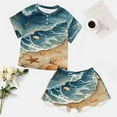 thumbnail image 4 of Beach Seashell Starfish 2 Pack Women’s Pajama Set Print Sleepwear And Shorts Y2k Loungewear Sets S-5XL, 4 of 7