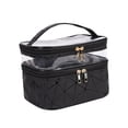 thumbnail image 2 of Double Layer Cosmetic Bag Toiletry Bag for Picnic Hair Accessories Cosmetics Black, 2 of 8