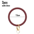 thumbnail image 2 of Bangle Key Ring Car Keychain - Silicone Round Key Ring Bracelet with Metal Key Holder Burgundy, 2 of 5