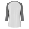 thumbnail image 5 of RPVATI Womens Tops 3/4 Sleeve Clearance Petites Raglan Contrast Crew Neck Casual Shirts Three Quarter Length Color Block Trendy Summer Blouses Loose Fit Tees Dark Gray XXL, 5 of 7