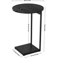 thumbnail image 3 of C-Shaped End Table for Small Spaces - Round Side Table - Black, 3 of 8