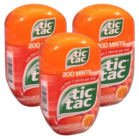 - (3 Pack) Tic Tac Orange Mints, 200 ct, 3.4 oz