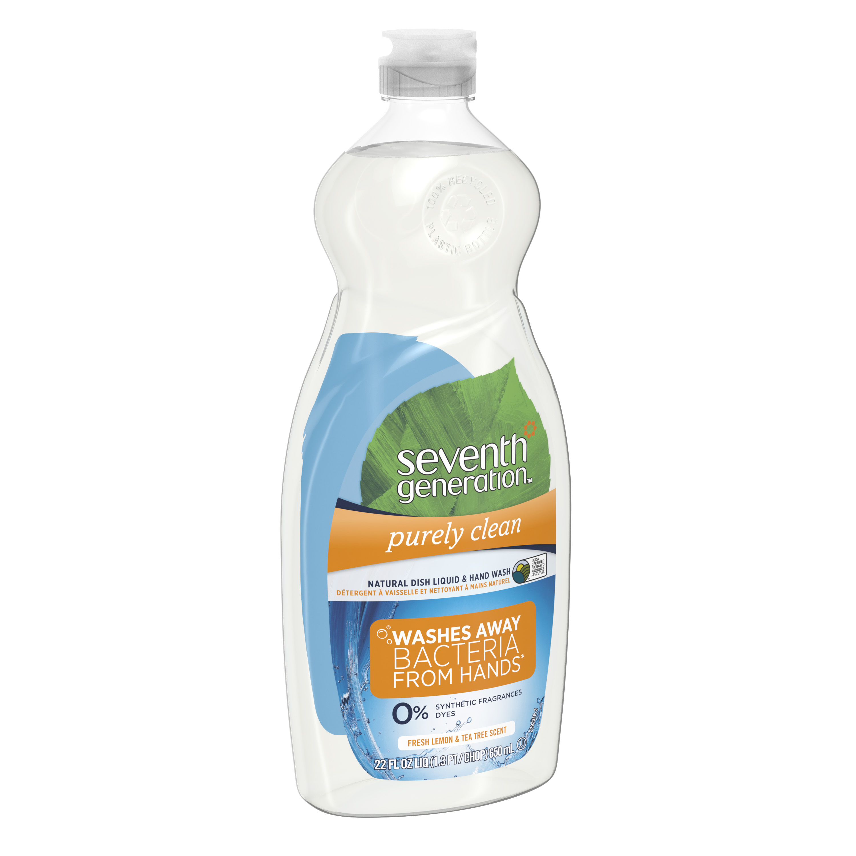 Seventh Generation Purely Clean Liquid Dish Soap, Fresh Lemon & Tea Tree scent, 22 oz - image 3 of 9