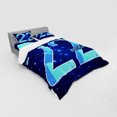 thumbnail image 3 of 22nd Birthday Duvet Cover Set, Happy Age Anniversary Theme with Digital Polygon Star Illustration, Bedding Set with Shams and Fitted Sheet, 3 Sizes, by Ambesonne, 3 of 3