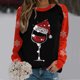 thumbnail image 1 of Puntoco Mujer Navidad Invierno Manga Larga Cuello Redondo Impresión De Letras Top Blusa Sudadera Puntoco Puntoco-9214, 1 of 4