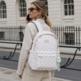 thumbnail image 3 of Btidfty Cute Polka Dot Laptop Backpack Large Capacity Travel Backpack Lightweight Bookbag for Female Elementary & Middle Students (Beige), 3 of 8
