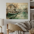 thumbnail image 2 of Designart "Saintmartin Reflections Paris Canal wall art I" Cityscapes Print on Natural Pine Wood, 2 of 5