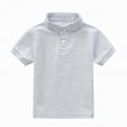 thumbnail image 3 of NIEWTR Boys Lightweight Polo Shirts Breathable Cotton Short Sleeve Collared Tops Toddler to Teens(Light Gray,11-12 Years), 3 of 8
