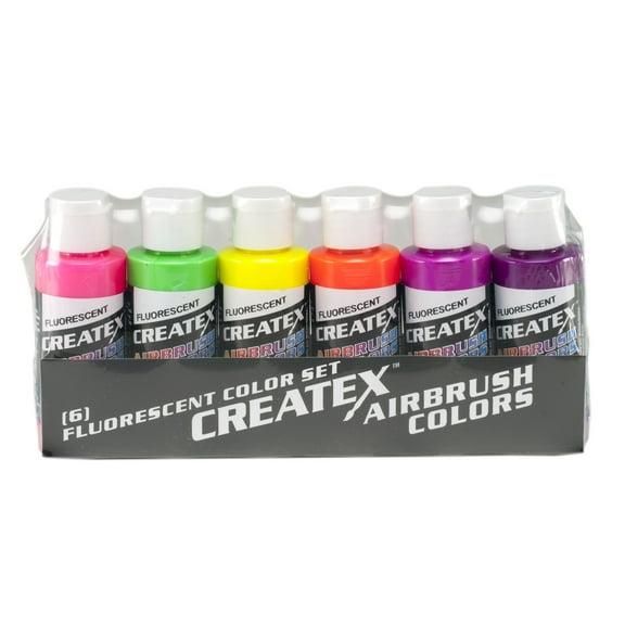 Createx Wicked Color Set, 6-Colors, Fluorescent