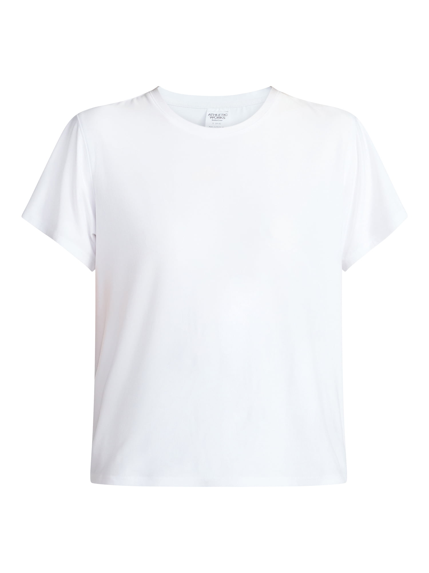 Athletic Works Women's and Women's Plus Relaxed ButterCore Tee with Short Sleeves, Sizes XS-4X