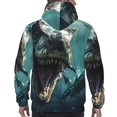 thumbnail image 3 of Bingfone Underwater Dinosaur Shark Men's Drawstring Hoodie Long Sleeve Pocket Sweatshirts-XX-Large, 3 of 6