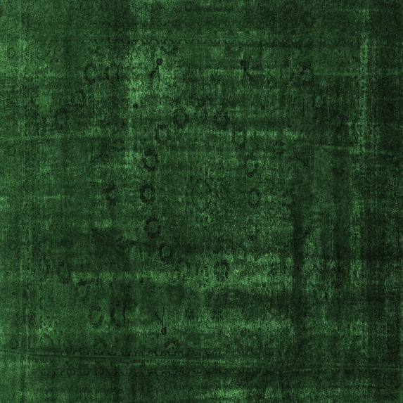 Ahgly Company Indoor Square Persian Emerald Green Bohemian Area Rugs, 4' Square