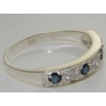 thumbnail image 4 of LBG 10k White Gold CubicZirconia and Sapphire Womens Band Ring - Sizes 4 to 12 Available, 4 of 5