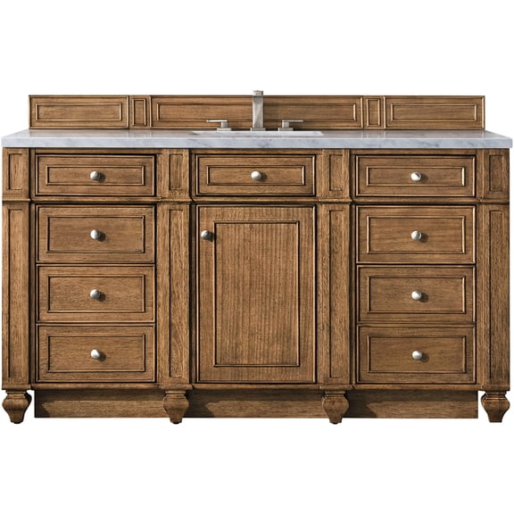 James Martin Vanities 157-V60S-SBR-FEJP Bristol 60" Free Standing Single Basin Hardwood