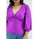 thumbnail image 4 of Blusa de satín con nudo Roman Fashion Tallas Extras 1839 violeta 40 Curvy Plus Size, 4 of 7