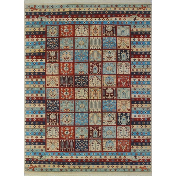 Khurgeen Mostafa Ivory/Rust Rug, 8'11" x 12'0"