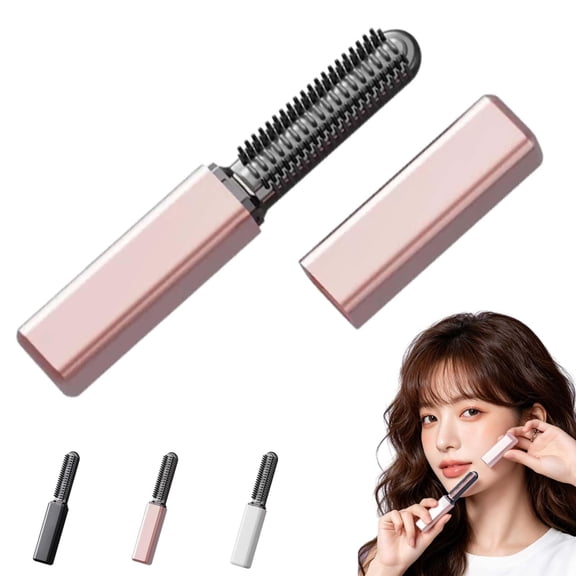 Portable Bang Styling Comb Cordless Heated Brush 14cm Fast Heating for Travel