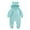 Light Blue, variant on Toddler Boys Romper Jumpsuit Winter Warm Bodysuit Soft Thermal Outerwear