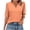 Orange, variant on Staron Women's Casual Loose V Neck 3/4 Sleeve Tops Smocked Cuff Solid Color Blouse Spring Fashion Basic Comfy Relaxed Shirt, Pink XL