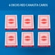 thumbnail image 4 of Gse Games & Sports Expert Cartas Canasta de 6 mazos con valores de puntos, incluye reglas de juego Canasta y manos y pies, naipes tradicionales de juego Rummy (rojo), 4 of 5