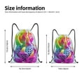 thumbnail image 2 of Wukai Colorful Glitter Dagon Fruit Drawstring Backpack Bag Sport Gym Sackpack Large Size String Backpack Cinch for Women Men-Medium, 2 of 6