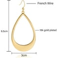 thumbnail image 3 of JUSIP Statement Long Gold Circle Simicircle Ball Dangling Earrings for Women Lightweight Circle Disc Coin Geometric Flat Brushed 18k Gold Plated Drop Dangle, 3 of 14