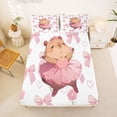 thumbnail image 5 of Erosebridal Brown Cartoon Capybara Queen Sheet Sets For Capybara Lover,Cute Coquette Bows Bed Set For Kids Girls 4pcs, 5 of 6