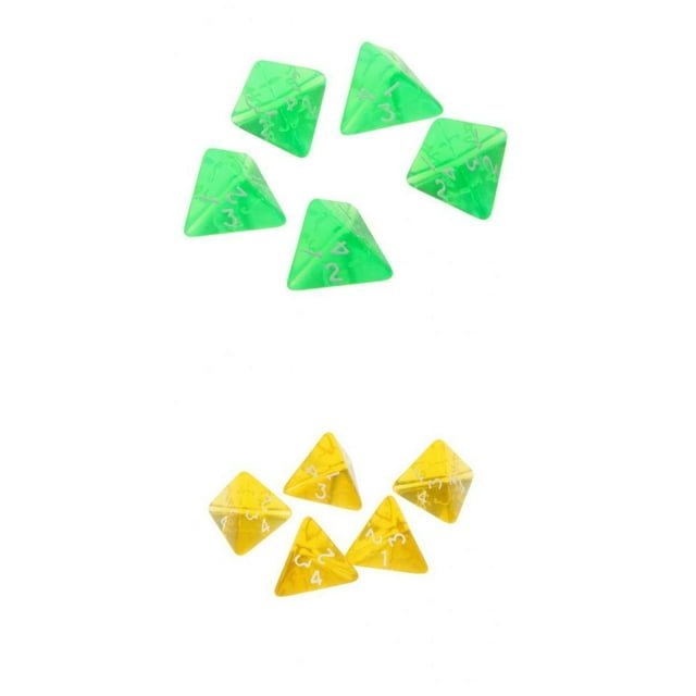 Paquete Dados de Múltiples Caras de Acrílicas para DND RPG Accesorios de Enseñanza de Matemáticas Suministros Amarillo Azul