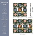 thumbnail image 2 of Yayeee Toggle Light Switch Wall Plate 3-Gang 6.37"x4.48" Decorative Outlet Cover, Blue Geometric Flowers, 2 of 7
