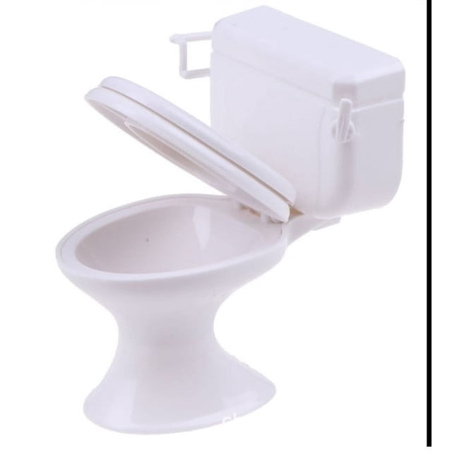 2 accesorios de baño para muñecas de color blanco puro, decoración de escenas de baño, inodoro abatible de 14 g