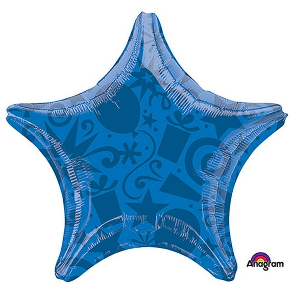 22 inch Star - Festive Blue Foil Mylar Balloon - Party Supplies Decorations
