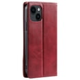 thumbnail image 5 of Compatible With iPhone 14 Wallet Case Magnetic Closure Credit Card Pocket[Hidden Kickstand] Shockproof Dustproof Rfid Blocking PU Leather Luxury Phone Cover, Winered, 5 of 9