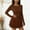 Coffee, variant on Dresses for Women Long Sleeve V Neck Womens Dresses Plain Pullover Short Dresses Red Fashion