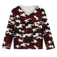 thumbnail image 4 of dazeni Kids Camouflage Long Sleeve Shirts Boys Girls Camo V Neck Tee Casual Sport Tops Blouse, 4 of 8