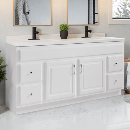 Design House Concord 60-Inch Bathroom Vanity Without Top in White