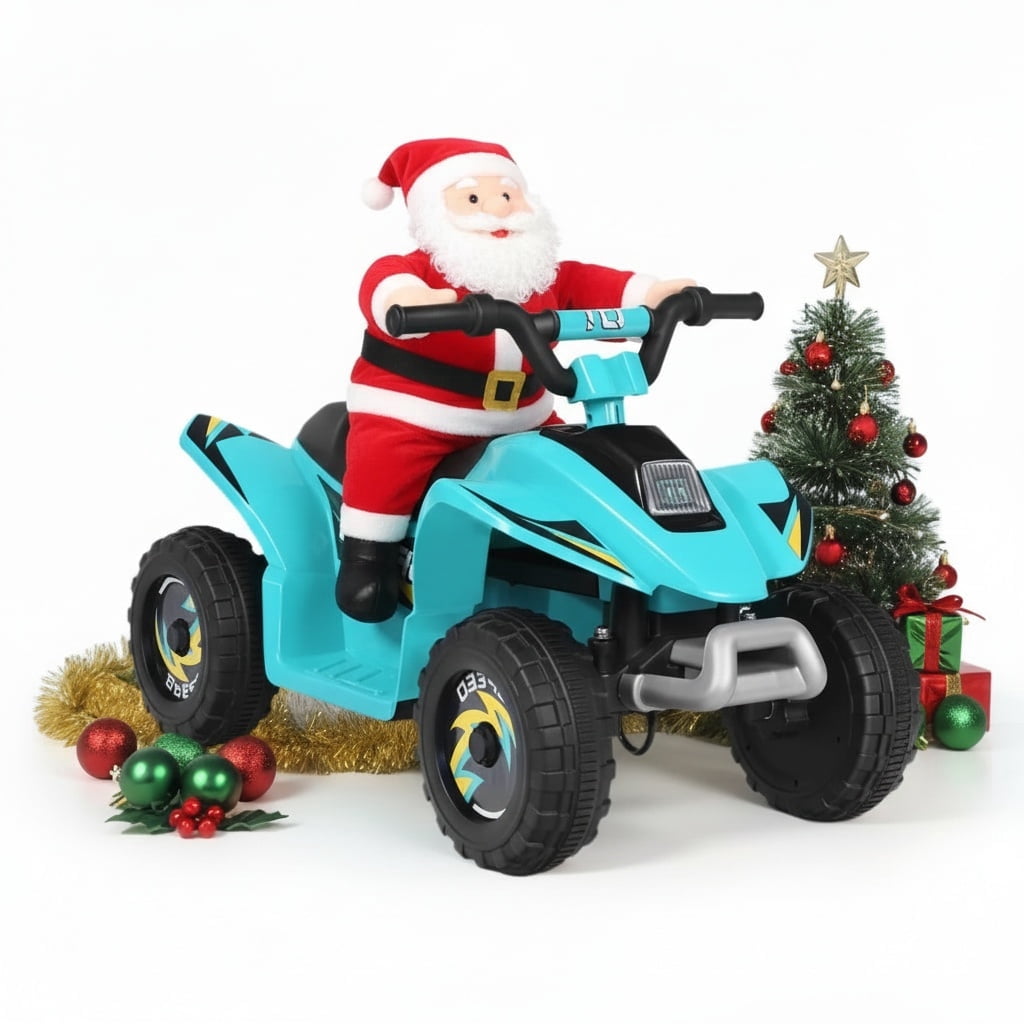 Resenkos 6V Kids Ride On Electric ATV, Ride Car with 4 Wheels, Ride-On Toy for Toddlers 1-3 Boys & Girls(Blue)