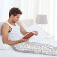 thumbnail image 4 of Uemuo Cute Rabbit Pattern Men's Wide Leg Palazzo Lounge Pants with Pockets Light Weight Loose Comfy Casual Pajama Pants-Large, 4 of 9