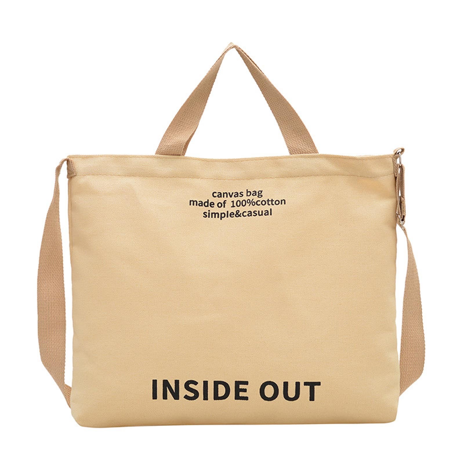 Canvas Shoulder Bag Large Capacity Messenger Tote with Crossbody Strap Japanese Style for Office Student Commute