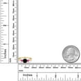 thumbnail image 6 of Gem Stone King 10K Yellow Gold Black Diamond and Pink Sapphire 3-Stone Ring for Women | 1.32 Cttw | Round 6MM | Gemstone April Birthstone | Size 5, 6 of 6