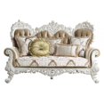 thumbnail image 3 of ACME Vanaheim Loveseat w/5 Pillows, Fabric & Antique White Finish, 3 of 5