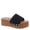 Black, variant on Women’s Platform Wedge Slide Sandals Cushioned Open Toe Slip On with Studded Strap