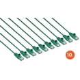 thumbnail image 2 of Cat6 Slim Network Patch Cable, 7 ft., Green, 10-Pack, 10G, 250 MHz, 100% Copper, 30 AWG, Snag-free, Gold-plated Contacts, 2 of 6