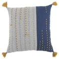 thumbnail image 1 of HomeRoots 403258 Coussin Décoratif Kantha Stitch, Bleu, Gris & Or, 1 of 1