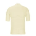 thumbnail image 3 of Lenago Mens Shirts Casual Solid Color Knit Hollow Turn Over Collar Short Sleeve Shirts, 3 of 6