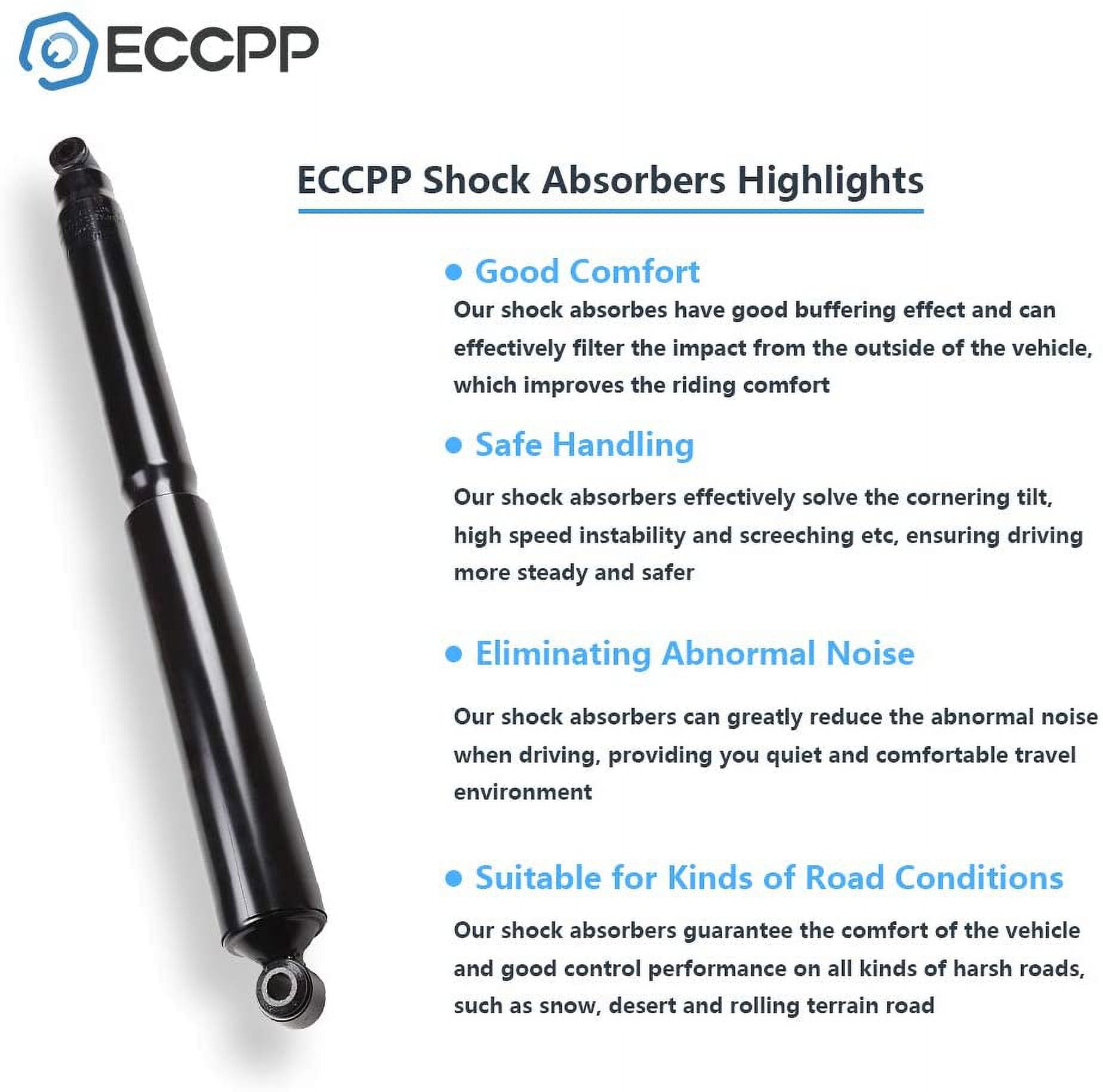 Set of 4 Shocks Struts,ECCPP Shocks Absorbers Fits 1999-2004 for Ford F-250 Super Duty,1999-2004 for Ford F-350 Super Duty Front Rear Auto Shocks with 344370 344382