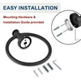 thumbnail image 3 of RUseeN Towel Ring, SUS304 Stainless Steel Modern Hand Towel Holder Rack Hanger Round for Bathroom Wall Mounted, Ideal for Bath, Kitchen, RV (Black, 2 Pack), 3 of 7